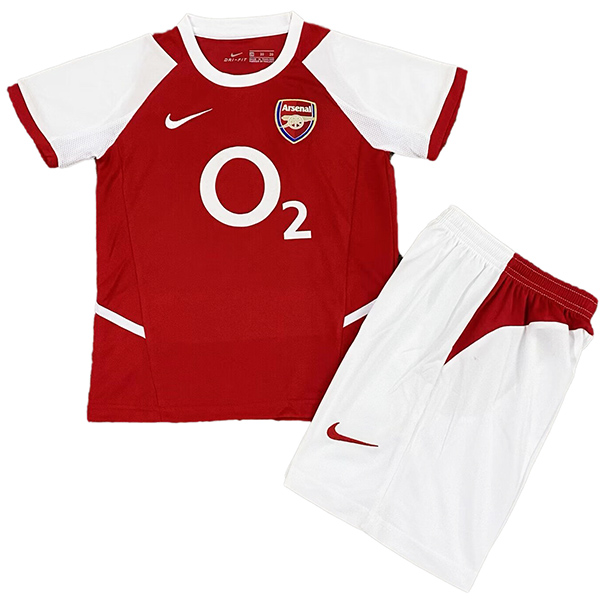 Arsenal maglia retrò per bambini di casa kit da calcio vintage per bambini prima mini maglia da calcio uniformi giovanili 2002-2004