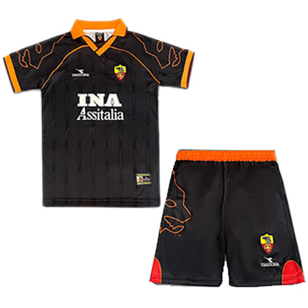 AS Roma maglia da calcio retrò per bambini in trasferta kit da calcio per bambini seconda maglia da calcio vintage mini uniformi giovanili 1999-2000