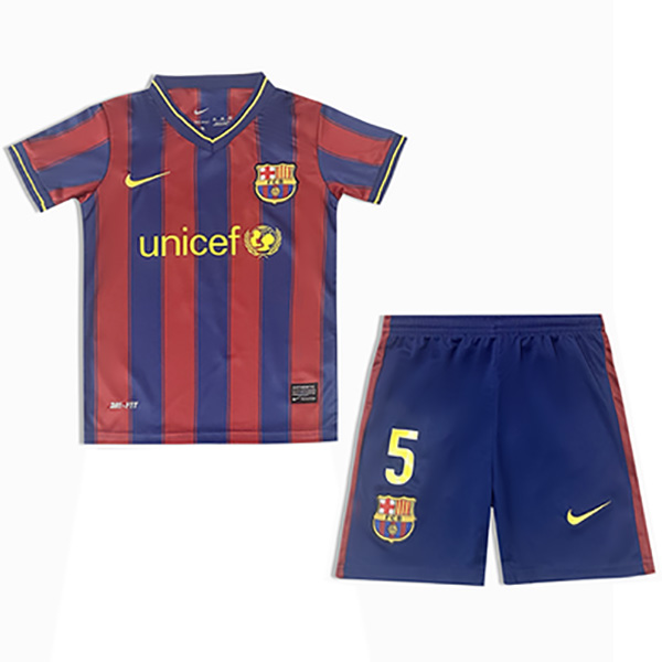 Barcelona casa bambini maglia retrò kit calcio bambini vintage prima maglia da calcio mini uniformi giovanili 2009-2010