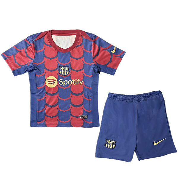 Barcelona maglia da allenamento per bambini kit da calcio per bambini mini maglia da calcio blu scuro uniformi giovanili 2024-2025