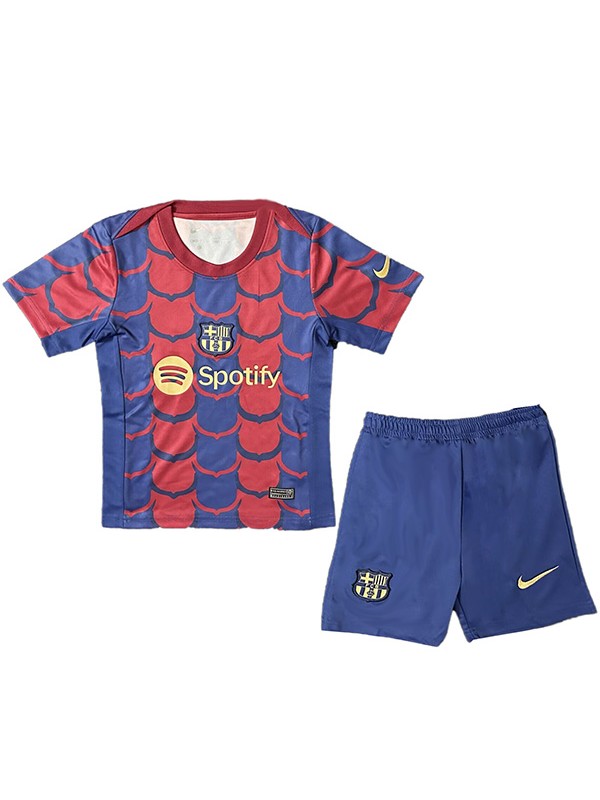 Barcelona maglia da allenamento per bambini kit da calcio per bambini mini maglia da calcio blu scuro uniformi giovanili 2024-2025