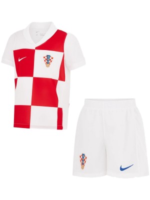 Croatia home kids jersey soccer kit children first football shirt mini youth uniforms 2024 Euro cup