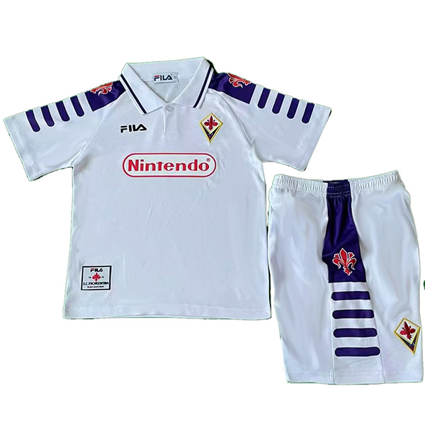 Fiorentina maglia da calcio retrò per bambini in trasferta kit da calcio per bambini seconda maglia da calcio vintage mini uniformi giovanili 1998-1999