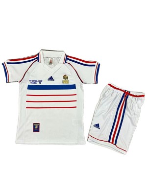 France away kids retro jersey vintage soccer kit children second football mini shirt youth uniforms 1998