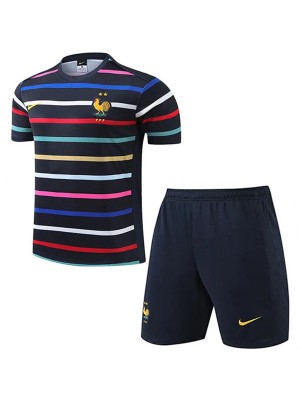 France training kids jersey soccer kit children navy football shirt mini youth uniforms 2024-2025