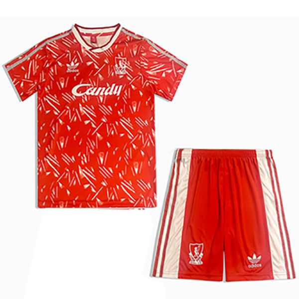 Liverpool casa bambini maglia retrò kit calcio bambini vintage prima maglia da calcio mini uniformi giovanili 1989-1991