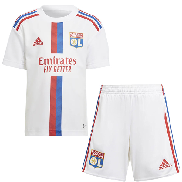 Lyon home kids kit soccer children first football shirt mini jersey youth uniforms 2022-2023