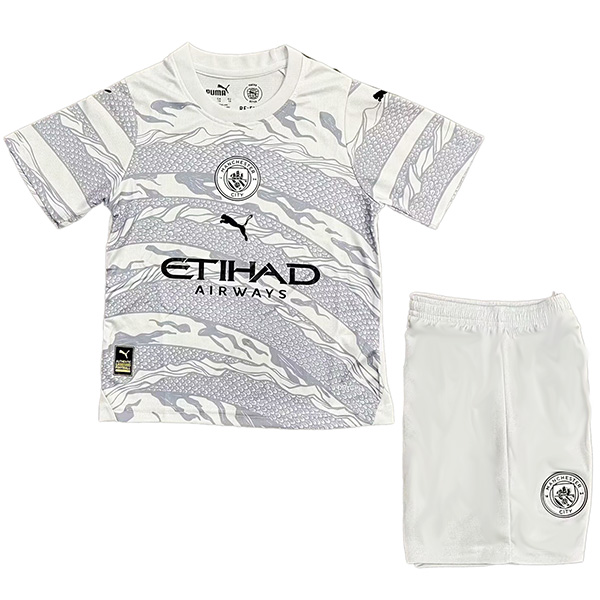 Manchester city maglia per bambini speciale kit da calcio per bambini mini maglia da calcio bianca uniformi giovanili 2024-2025