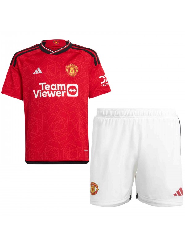 Manchester united home kids kit soccer children first football shirt ...