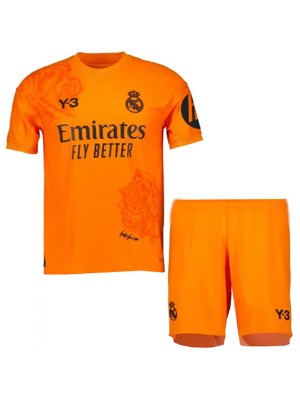 Real madrid Y3 kids jersey soccer kit children orange football mini shirt youth uniforms 2024-2025