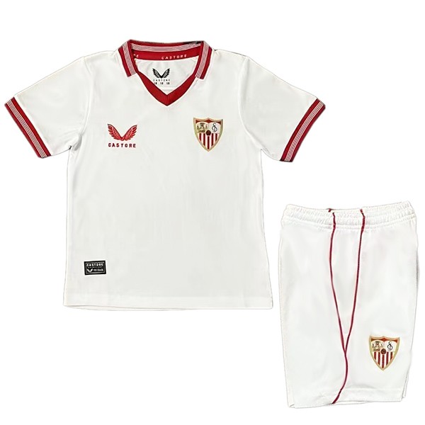 Sevilla home kids jersey soccer kit children first football mini shirt youth uniforms 2023-2024