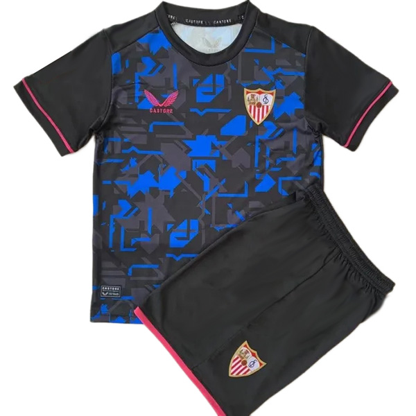 Sevilla third kids jersey soccer kit children 3rd football mini shirt youth uniforms 2023-2024
