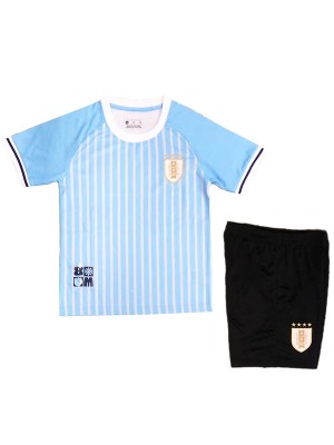 Uruguay home kids jersey soccer kit children first football shirt mini youth uniforms 2024 Euro cup