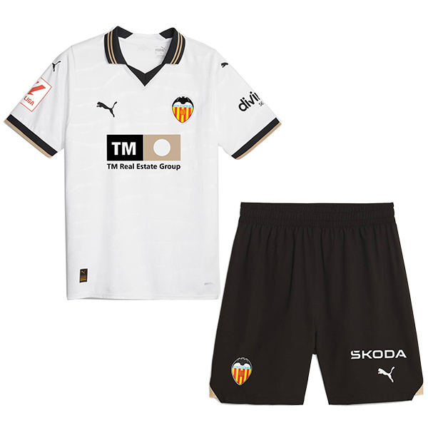 Valencia home kids jersey soccer kit children first football mini shirt youth uniforms 2023-2024