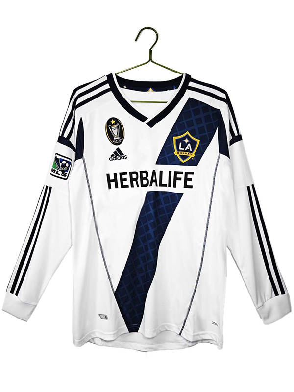 LA Galaxy maglia retrò home a maniche lunghe uniforme vintage da calcio prima maglia sportiva del kit da calcio da uomo 2012