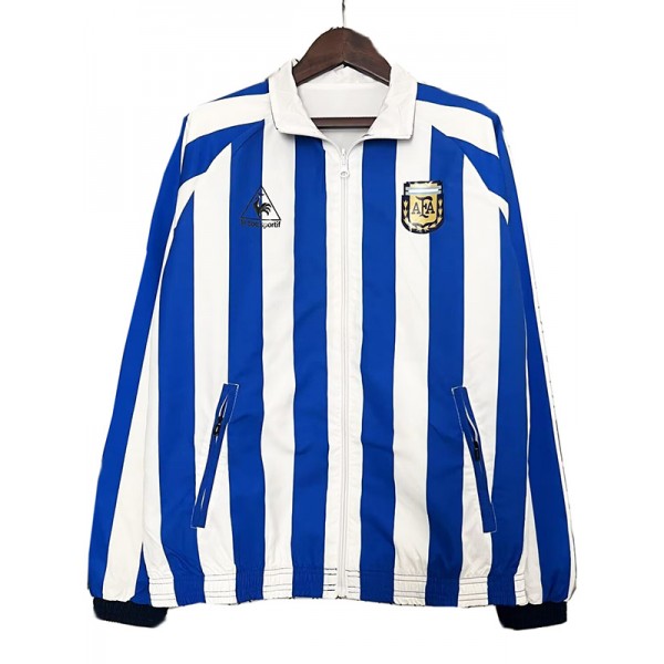 Argentina giacca a vento con cappuccio giacca abbigliamento sportivo da calcio tuta da allenamento con cerniera intera bianco blu kit cappotto da calcio all'aperto 2024-2025