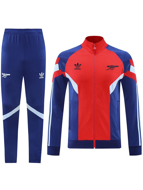 Arsenal giacca calcio abbigliamento sportivo rosso blu navy tuta tuta con cerniera intera kit allenamento uomo giacca da calcio all'aperto 2024-2025