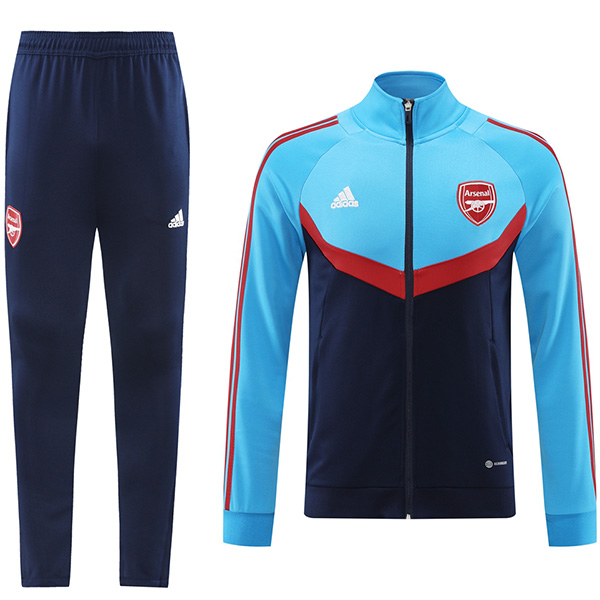 Arsenal giacca da calcio abbigliamento sportivo tuta con cerniera completa da uomo blu navy kit da allenamento cappotto da calcio outdoor 2024-2025