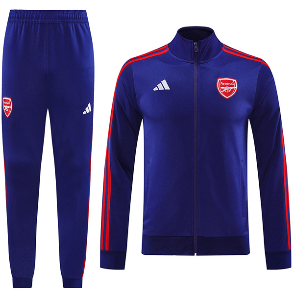 Arsenal giacca calcio abbigliamento sportivo tuta tuta con cerniera intera uomo allenamento blu navy kit esterno calcio cappotto 2024-2025