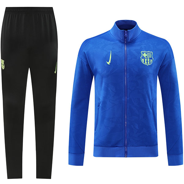 Barcelona giacca calcio abbigliamento sportivo blu nero tuta tuta con cerniera intera kit allenamento uomo esterno calcio giacca 2024-2025