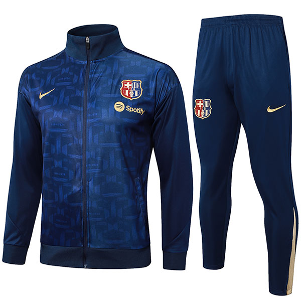 Barcelona jacket football sportswear tracksuit full zipper navy suit men's training kit outdoor uniform soccer coat 2024-2025