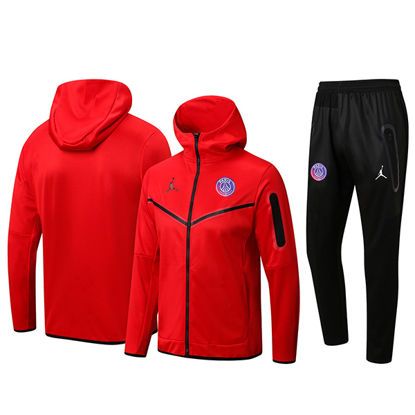 Jordan paris saint germain hoodie jacket psg men's windbreaker outdoor uniform soccer tracksuit red kit 2022-2023