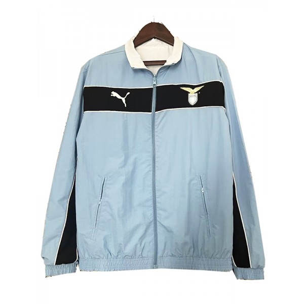 Lazio windbreaker jacket double-sided football sportswear blue white tracksuit full zipper men's training kit outdoor soccer coat 2024-2025