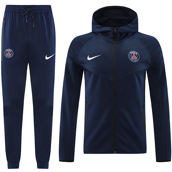 Paris saint-germain hoodie jacket football sportswear tracksuit full zipper men's training kit athletic outdoor uniform all navy soccer coat 2024-2025