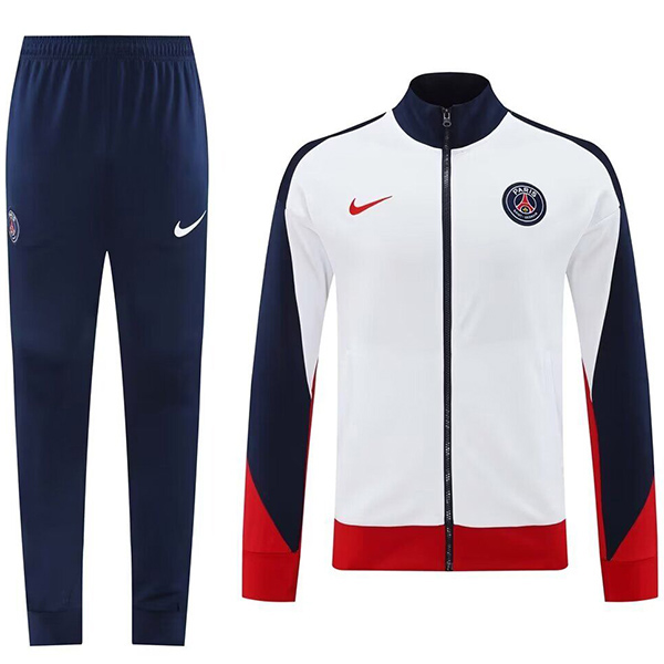 Paris saint-germain jacket football kit sportswear tracksuit white long zipper training uniform outdoor suit soccer coat 2024-2025