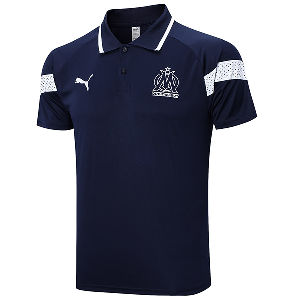 Marseille polo jersey training soccer uniform men's sportswear football cyan kit tops sport shirt 2022-2023