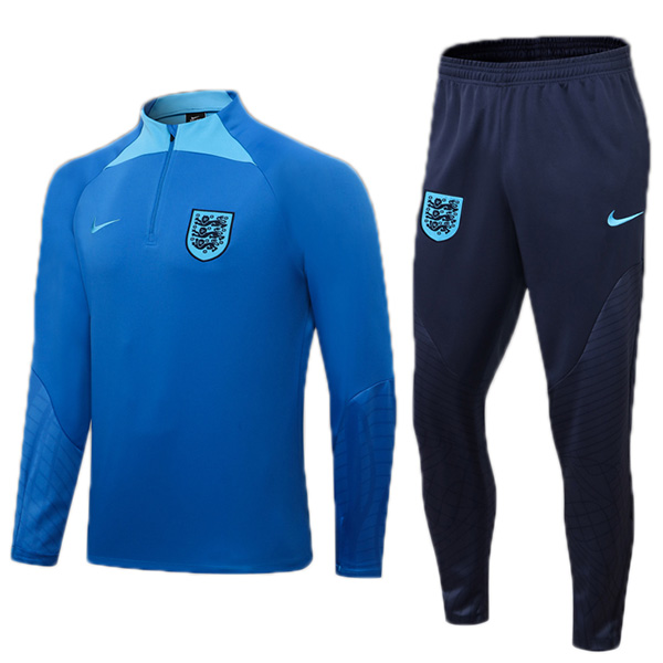 England tracksuit blue soccer pants suit sports set zipper necked ...