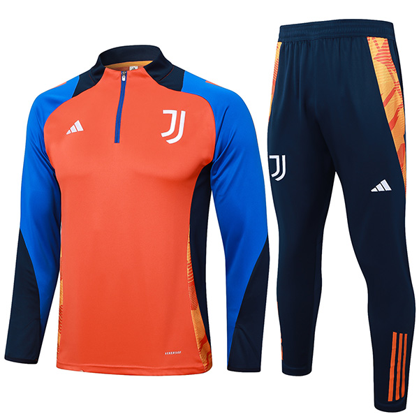 Juventus tracksuit soccer suit sports set zipper-necked uniform men's orange navy clothes football training kit 2024-2025