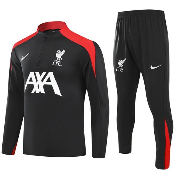 Liverpool tracksuit soccer suit sports set zipper-necked uniform men's clothes football training all black kit 2024-2025